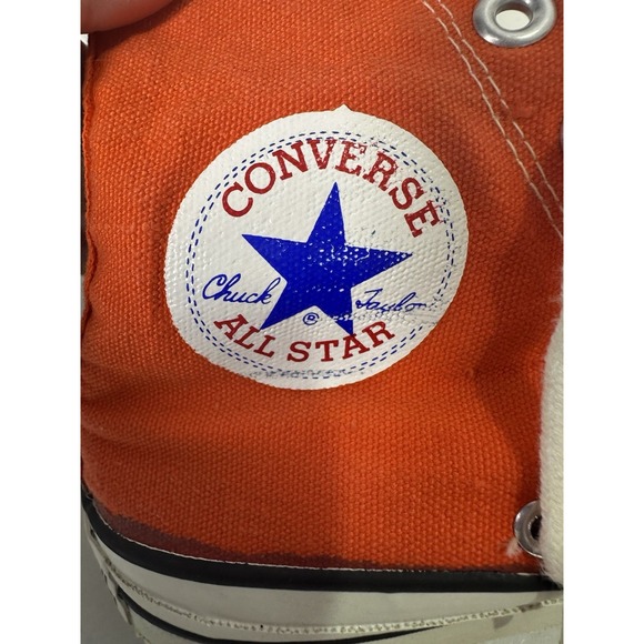 Vintage Converse Chuck Taylor All Star High Top Size 5 Orange Made In USA shoes - Picture 11 of 12